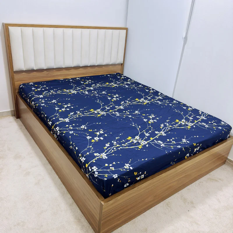 ملحفه ناتوسا مدل کشدار شکوفه دو نفره سایز 160x200 سانتی متر