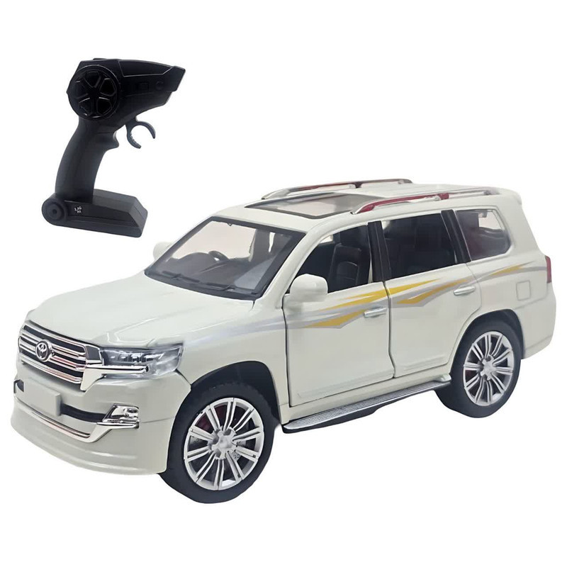 ماشین بازی کنترلی ناب سل مدل تویوتا لندکروز فلزی شارژی چراغدار Toyota Land Cruiser Rechargeable Remote Control Game Machine