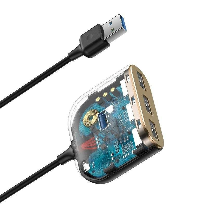 هاب 4 پورت USB باسئوس مدل Square Round