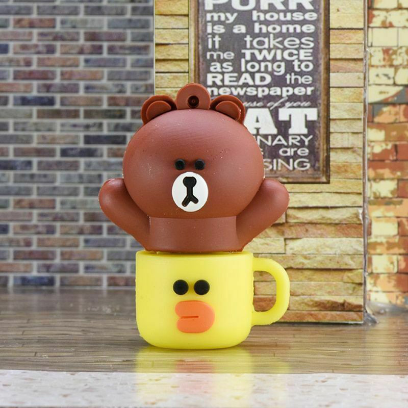 فلش مموری طرح خرس براون و کانی مدل Ul-Line friends ظرفیت 128 گیگابایت مجموعه دو عددی