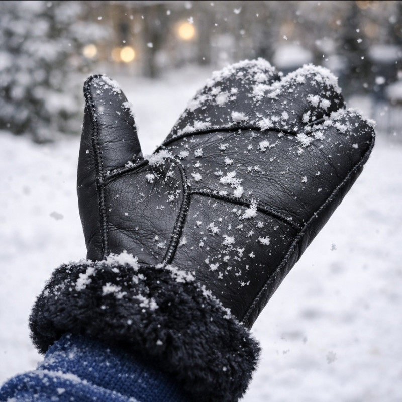 دستکش مدل چرم داخل خز دار کد 545