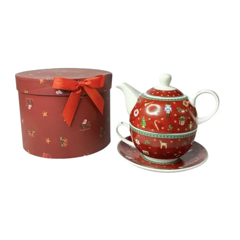 سرویس چای خوری 3 پارچه مناسب برای 1 نفر مدل کریسمس کد KIT-1186