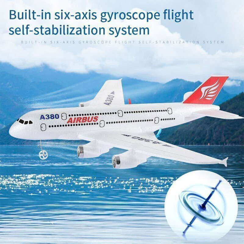هواپیما بازی کنترلی ناب سل مدل مسافربری شارژی ایرباس کد AIRCRAFT AIRBUS A380  با قابلیت پرواز