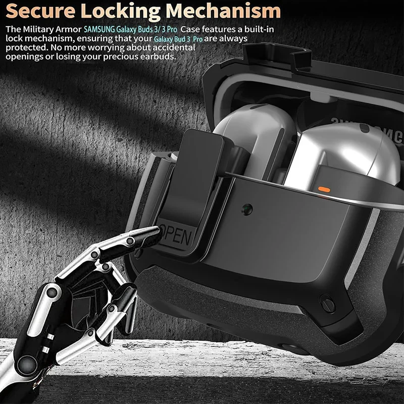 کاور انتک مدل JW Secure Lock مناسب برای کیس هدفون بی سیم سامسونگ Galaxy Buds 3  3 Pro به همراه آویز