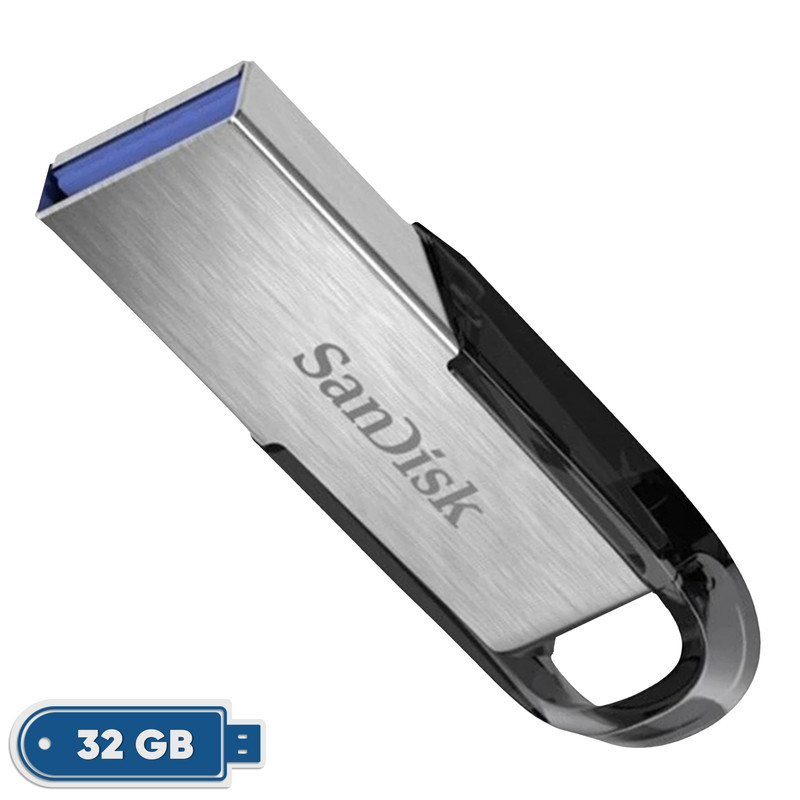 فلش مموری سن دیسک مدل CZ73 ظرفیت 32 گیگابایت با بدنه فلزی، رابط USB 3.0 و سرعت انتقال 150 مگابایت بر ثانیه، سازگار با ویندوز و مک و مناسب موبایل، تبلت، لپ‌تاپ و تلویزیون