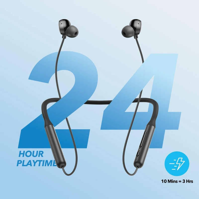 هدفون بلوتوثی گردنی انکر مدل SoundCore Life U2i بدون قابلیت نویز کنسلینگ، درگاه شارژ USB Type-C، مقاوم در برابر رطوبت و عرق