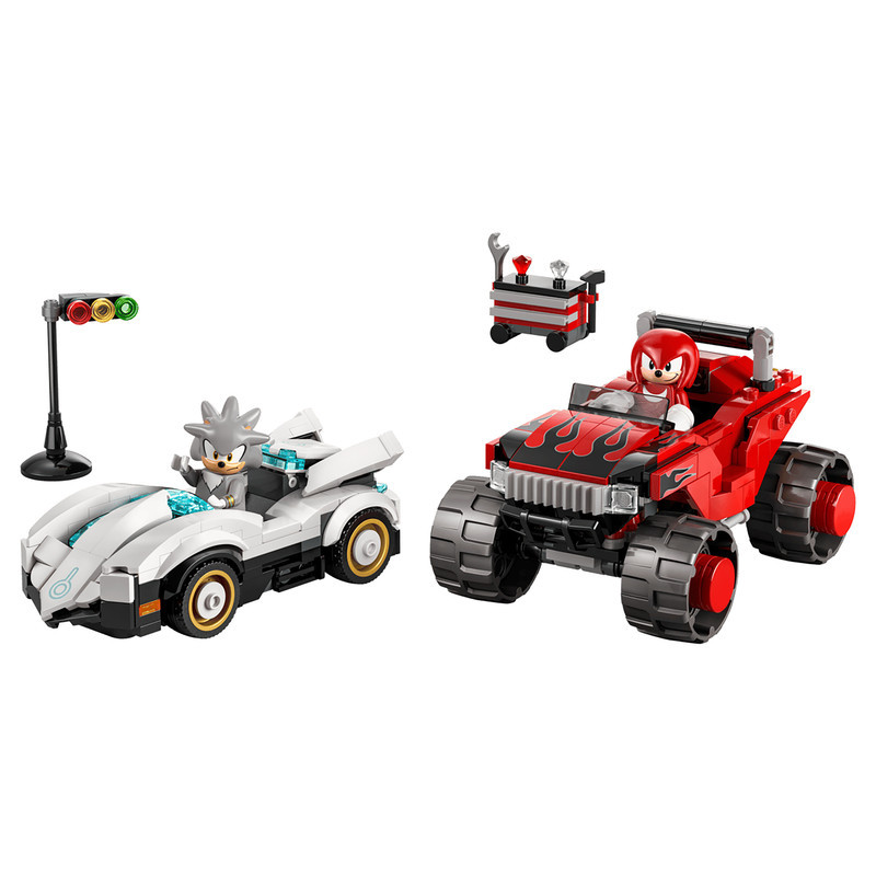 لگو 378 تکه سری LEGO Sonic the Hedgehog مدل Silver's Car vs. Knuckles' Monster Truck کد 77118