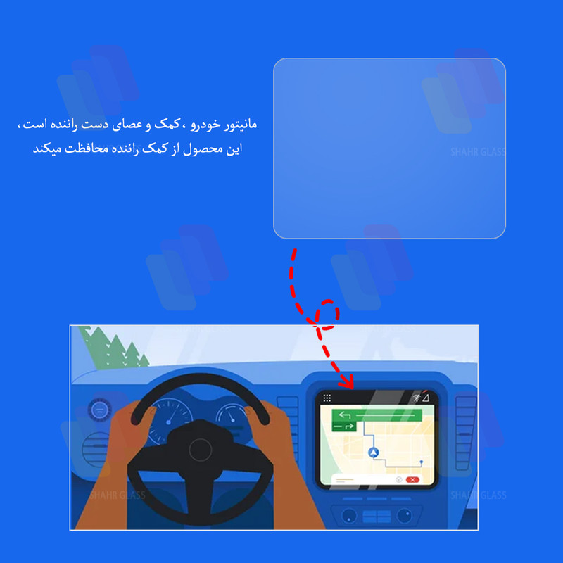 محافظ مانیتور خودرو شهر گلس مدل MANS مناسب برای پورشه باکستر 2011
