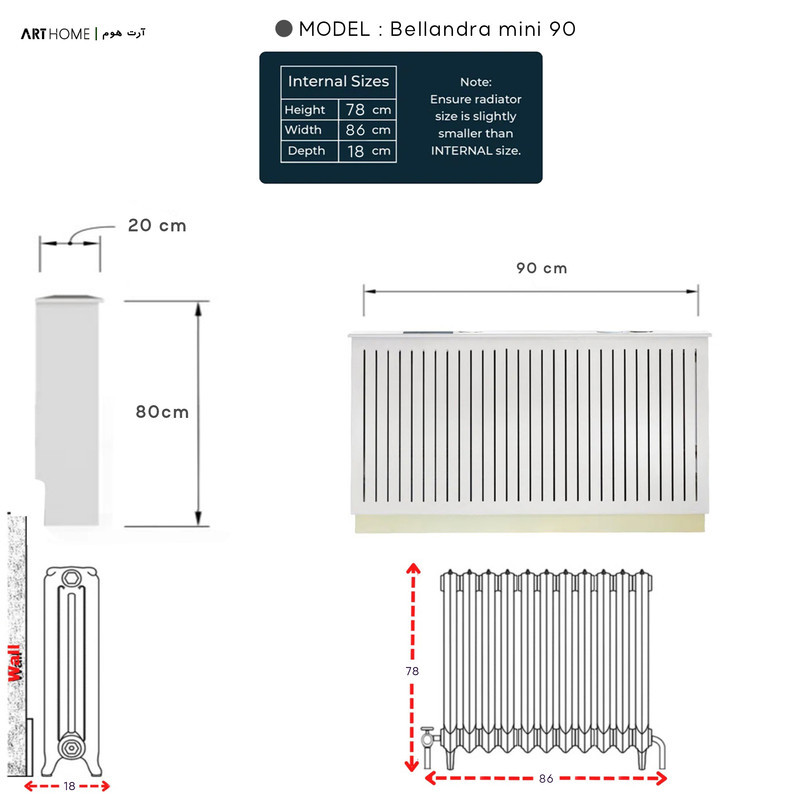 کاور رادیاتور آرت هوم مدل bellandra-Mini90