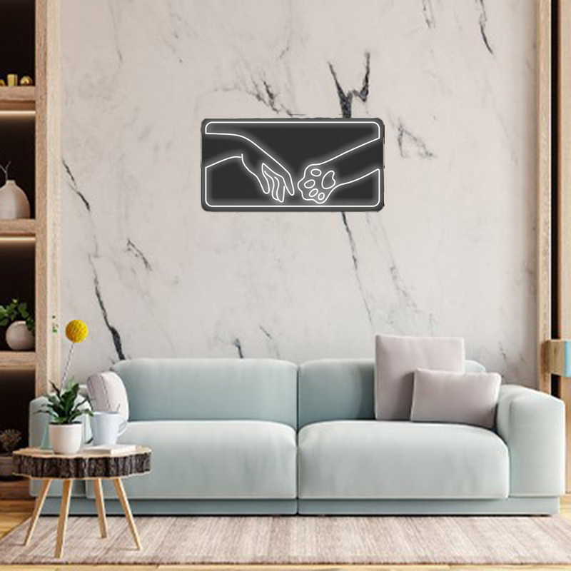 چراغ نئون طرح فانتزی گربه و انسان