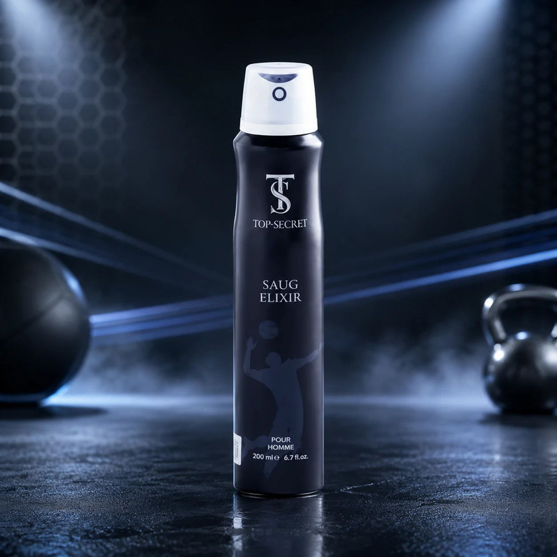 اسپری ضدتعریق مردانه تاپ سکرت مدل Saug Elixir حجم 200 میلی‌لیتر