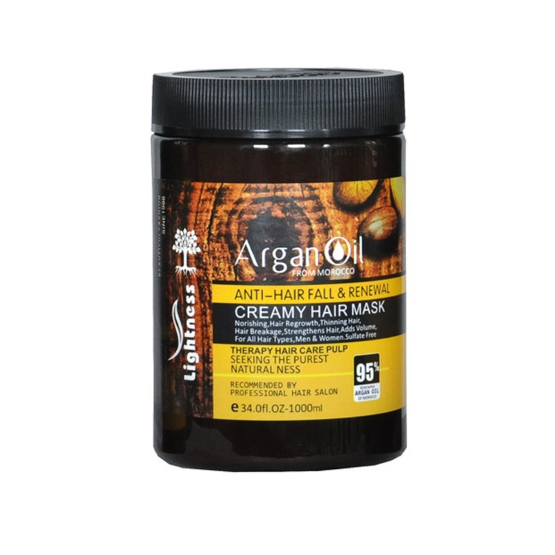 شامپو تقویت‌کننده و ترمیم کننده مو لایتنس مدل argan حجم 900 میلی‌لیتر به همراه ماسک مو لایتنس مدل argan oil حجم 1000 میلی‌لیتر