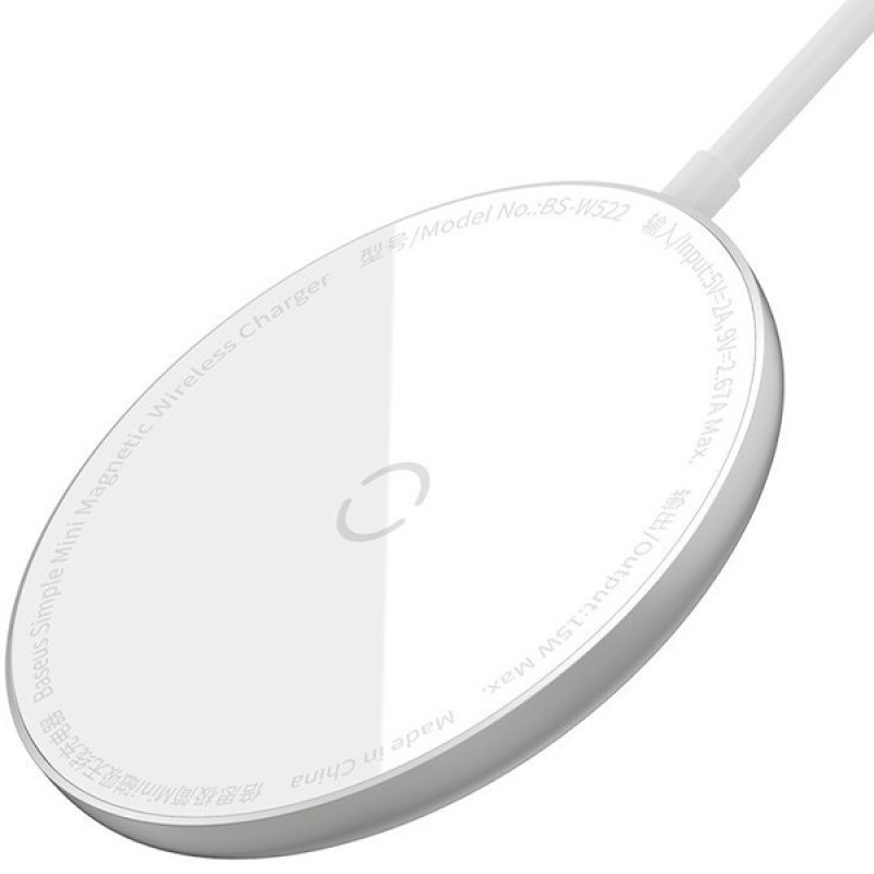 شارژر بی سیم باسئوس مدل Simple Mini Magnetic Wireless Charger WX01-JKF