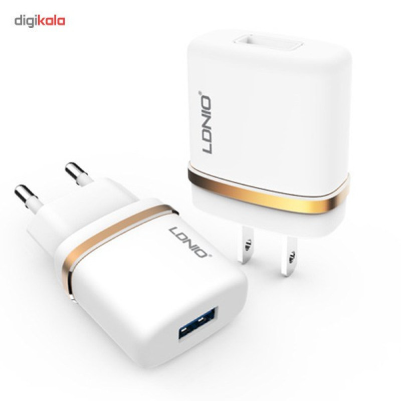 شارژر دیواری الدینیو مدل DL-AC50 همراه با کابل microUSB