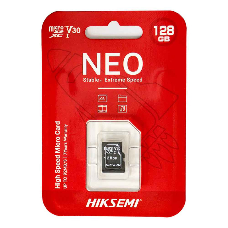 کارت حافظه هایک‌سمی مدل NEO microSDXC UHS-I Class10 V30 ظرفیت 128 گیگابایت