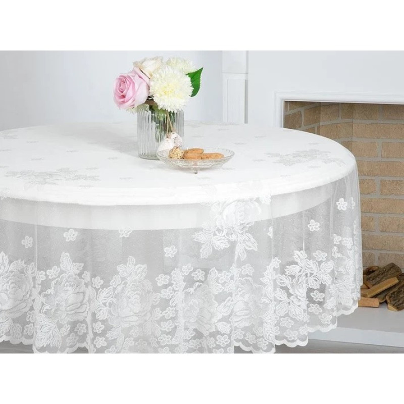 رومیزی انگلیش هوم مدل Glam Rose سایز 180x180 سانتی‌متر