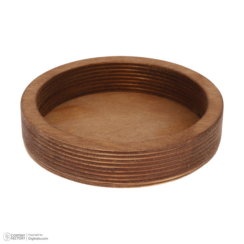 سینی سرو چوبی دایره‌ای مجموعه 5 عددی، مناسب پذیرایی و اردوخوری، سایز 12 تا 28 سانتی‌متر، ارتفاع 3.5 سانتی‌متر، بدون امکان شستشو
