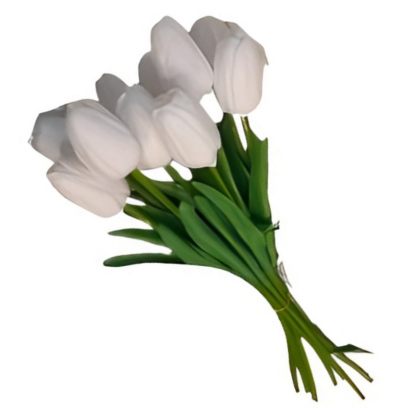 گل مصنوعی لاله فومی لمسی قابل شستشو مدل PAL.1980 رومیزی با رنگ ثابت، دسته 10 شاخه، ابعاد 2x2x30 سانتی‌متر، وزن 100 گرم