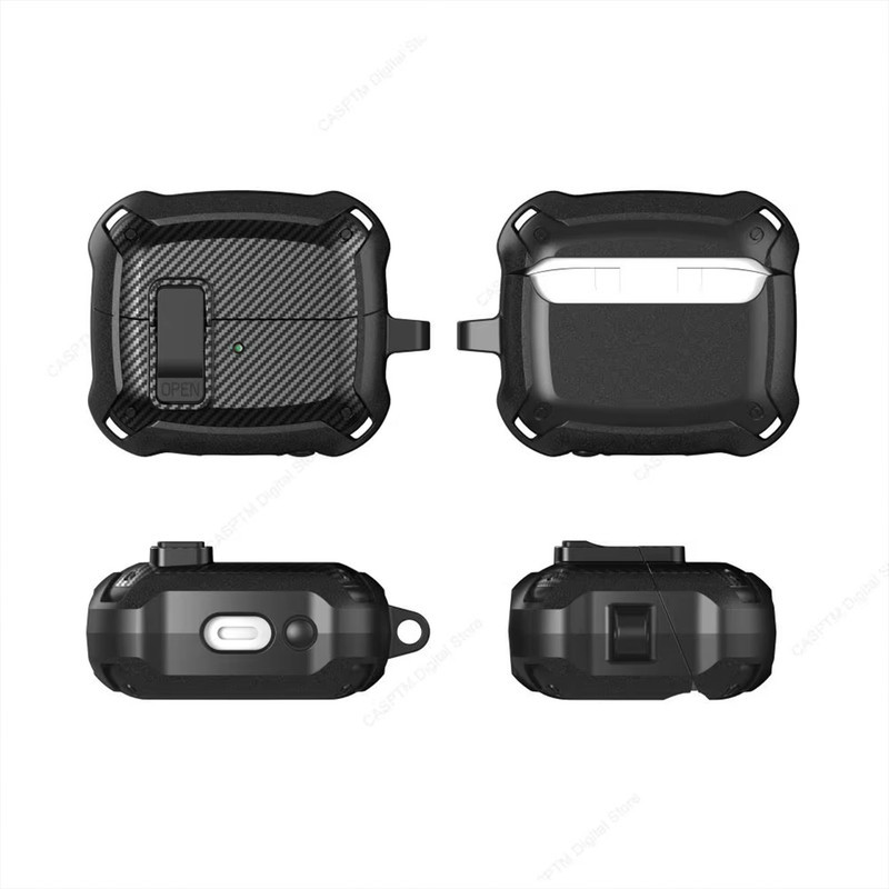 کاور کینگدام مدل Eggshell Carbon OPN Lock مناسب برای کیس هدفون بی سیم سامسونگ Galaxy Buds 3  3 Pro