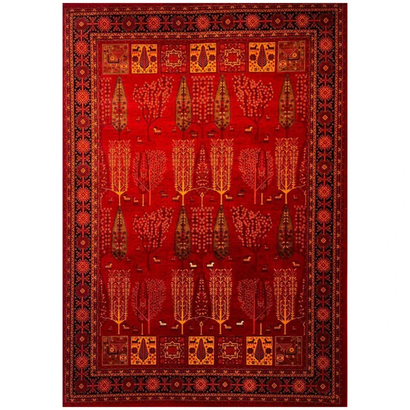 فرش ماشینی 700 شانه زمینه لاکی حاشیه لاکی مدل بلوچ bcf تراکم 2100 کد 810