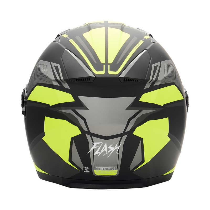 کلاه کاسکت بدون فک فلش مدل 868 matt black-neon yellow