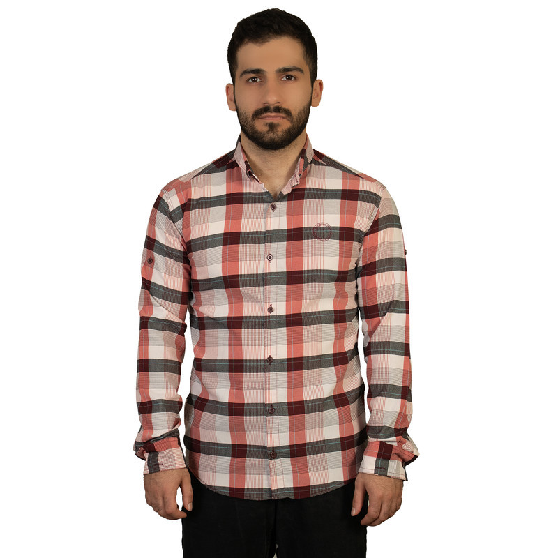 پیراهن آستین بلند یقه برگردان با تنخور معمولی (regular fit) مردانه مدل M3186