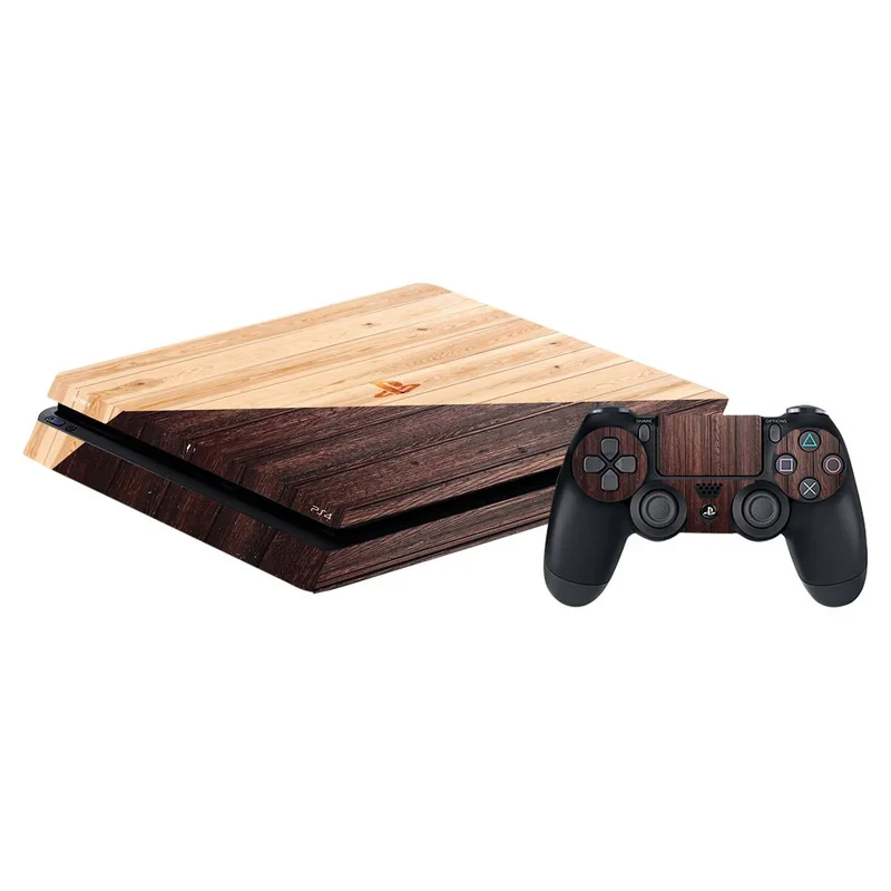 برچسب افقی پلی استیشن 4 اسلیم گراسیپا طرح Wooden