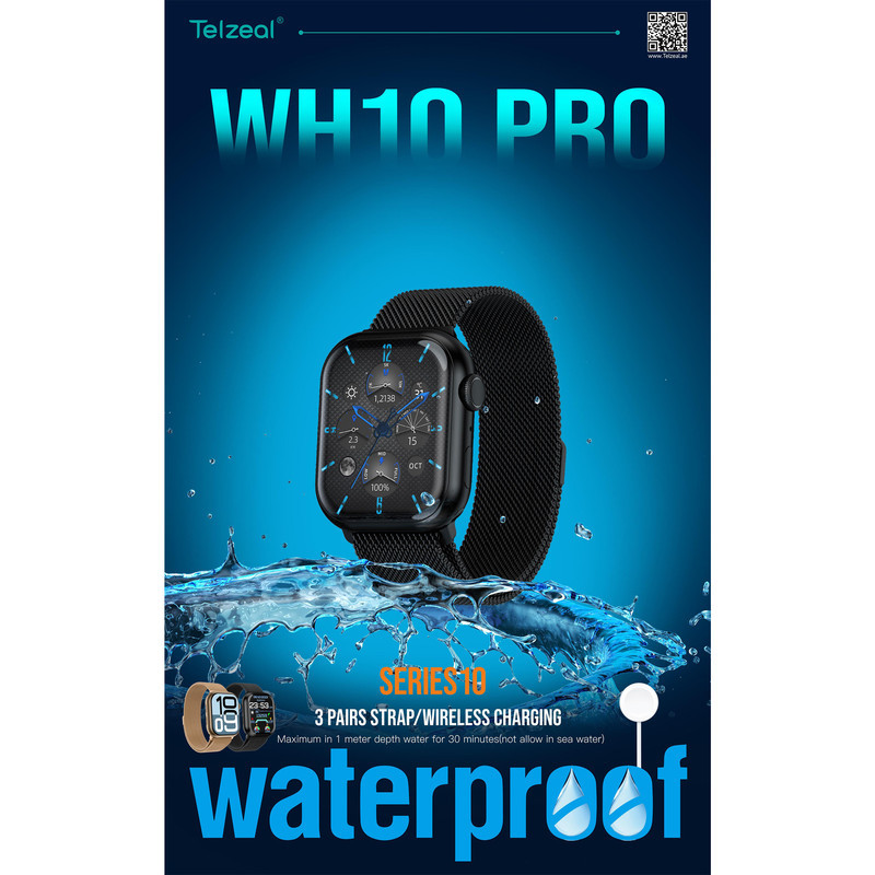 ساعت هوشمند 1.9 اینچی تلزیل مدل WH10 PRO سری 10 به همراه ۳ بند