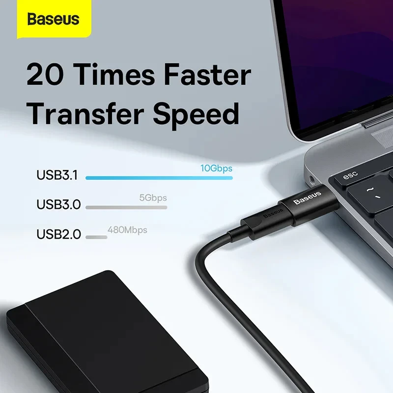 مبدل USB 3.1 به USB-C بیسوس مدل 10Gbps-OTG