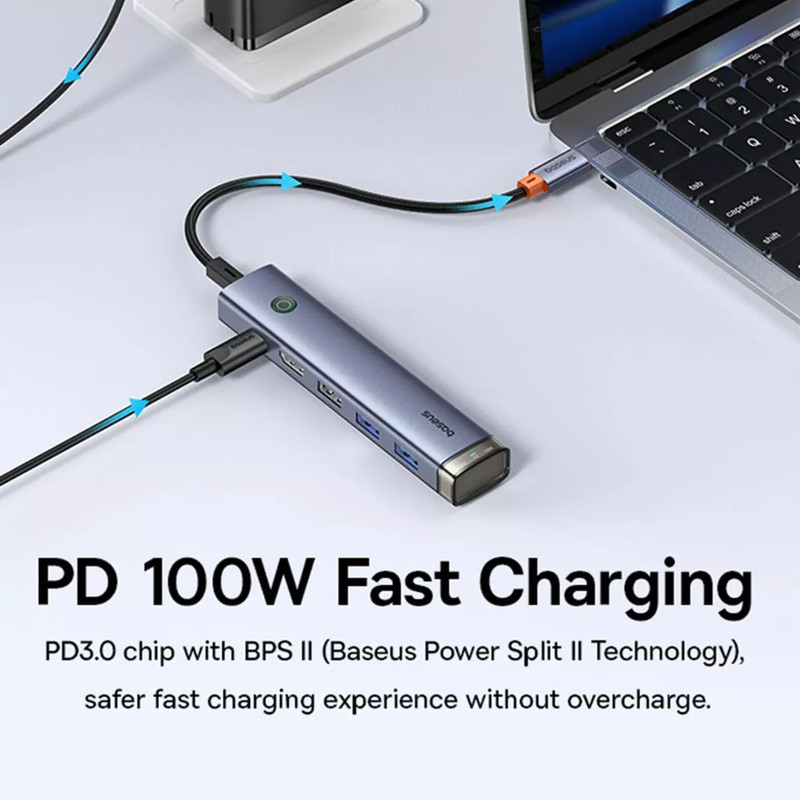 هاب 6 پورت USB-C باسئوس مدل BS-OH164