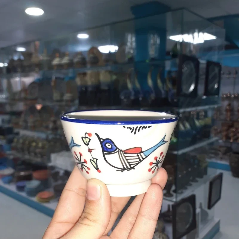 کاسه ترشی لیته چینی میبد مروارید مدل مرغی رنگی کد TR-LI