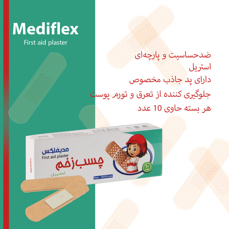 چسب زخم مدیفلکس مدل Aid-B02 دو بسته 10 عددی