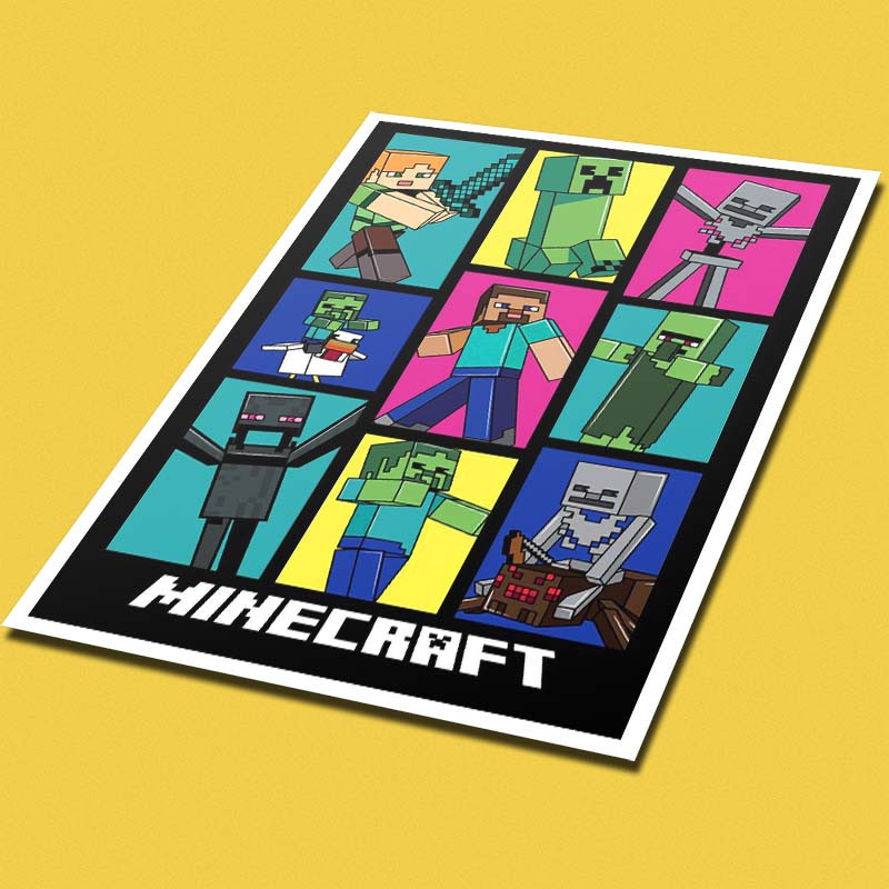 پوستر کارنيکا طرح ماینکرفت Minecraft کد 48475 مجموعه 8 عددی