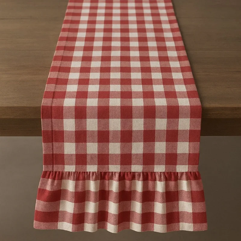 رانر مدل چهارخانه چین دار سایز 150x44 سانتی‌متر