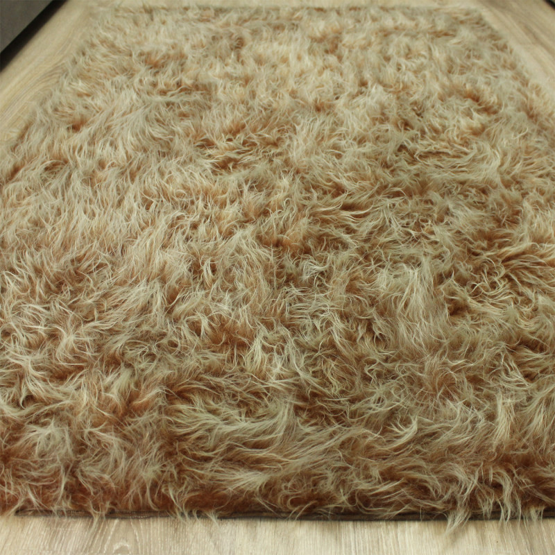 فرش ماشینی آقای طرح مدل Rectangle زمینه نسکافه ای