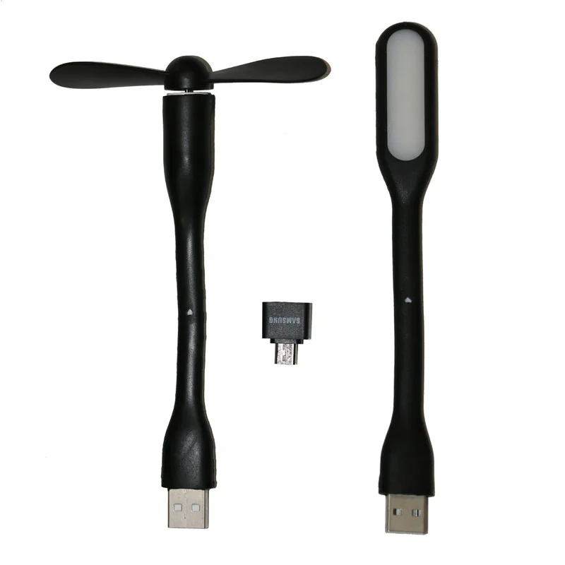 پنکه همراه مدل Mb-68 به همراه چراغ ال ای دی و مبدل OTG microUSB