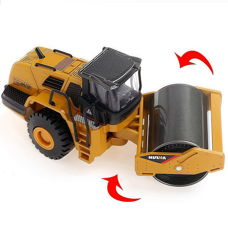ماکت ماشین ناب سل مدل غلطک فلزی راهسازی هوینا کد HUINA 1715 ROAD CONSTRACTION  METAL ROAD ROLLER SCALE 1:50