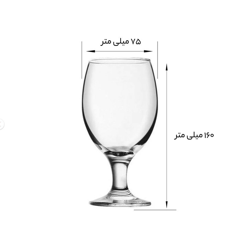 لیوان پایه بلند پاشاباغچه کد 44417 بسته 6 عددی