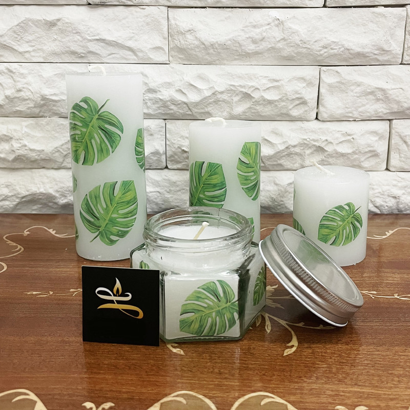 شمع طرح برگ کد 52 مجموعه 4 عددی
