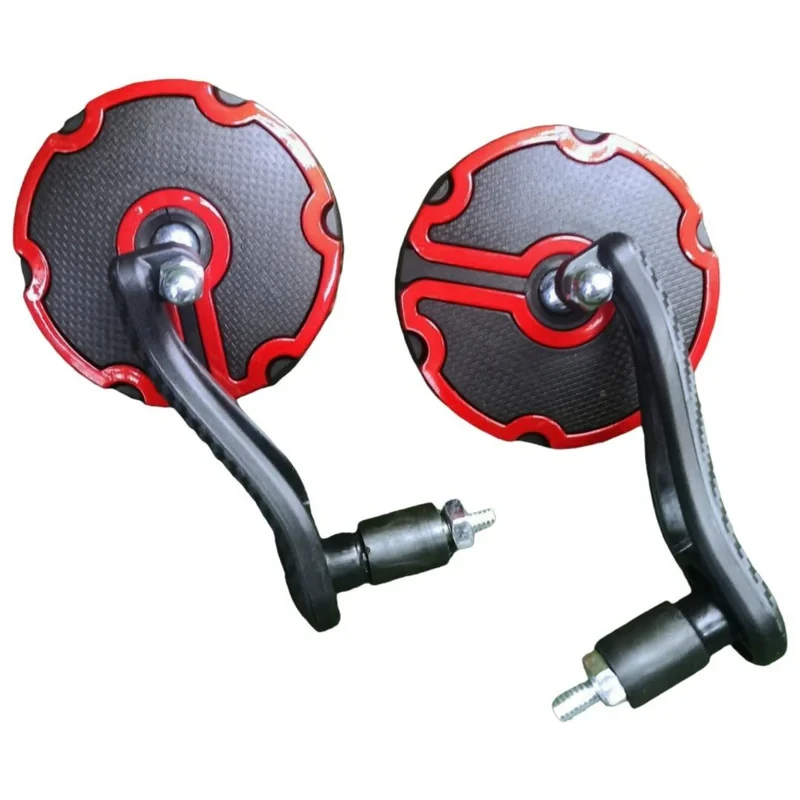 آینه سر فرمان موتور سیکلت طرح کربن RED مجموعه 2 عددی