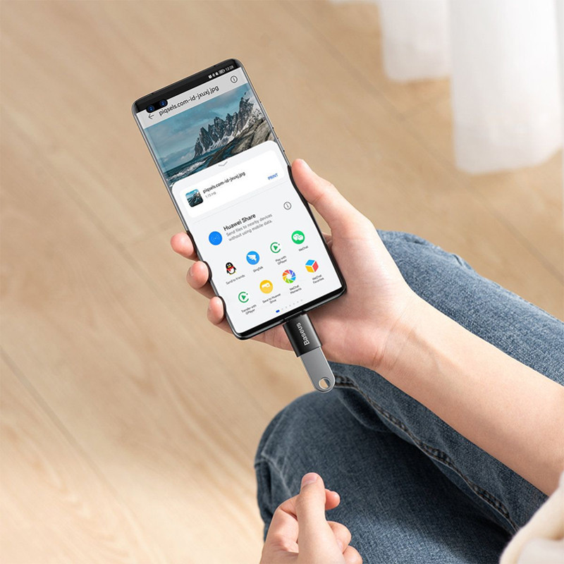 مبدل USB-C به USB-A باسئوس مدل Mini OTG Adaptor