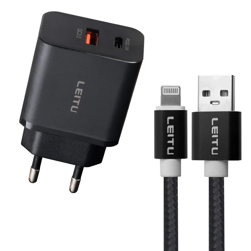 شارژر دیواری 22.5 وات لیتو مدل LH-32 به همراه کابل تبدیل لایتینینگ