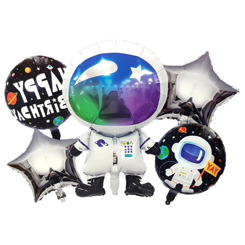 بادکنک فویلی مدل فضانورد کد astronautB4 مجموعه 5 عددی