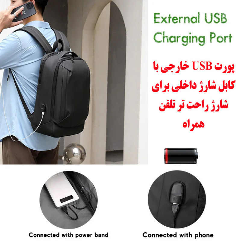 کوله پشتی لپ تاپ مدل 2104 مناسب برای لپ تاپ تا 15.6 اینچی