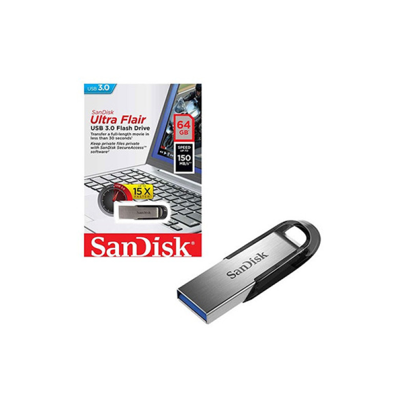 فلش مموری USB 3.0 سن دیسک مدل Ultra Flair SDCZ73 ظرفیت 64 گیگابایت