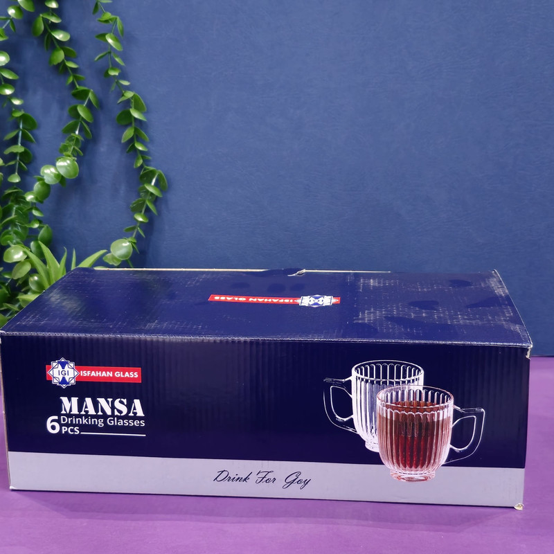 لیوان شیشه و بلور اصفهان مدل مانسا بسته 6 عددی