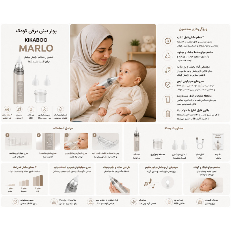 پوار بینی کودک کیکابو مدل Marlo