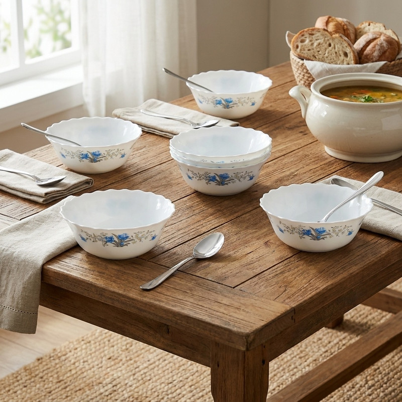 کاسه پارس اپال طرح رمانتیک کد ABG1200 بسته 6 عددی