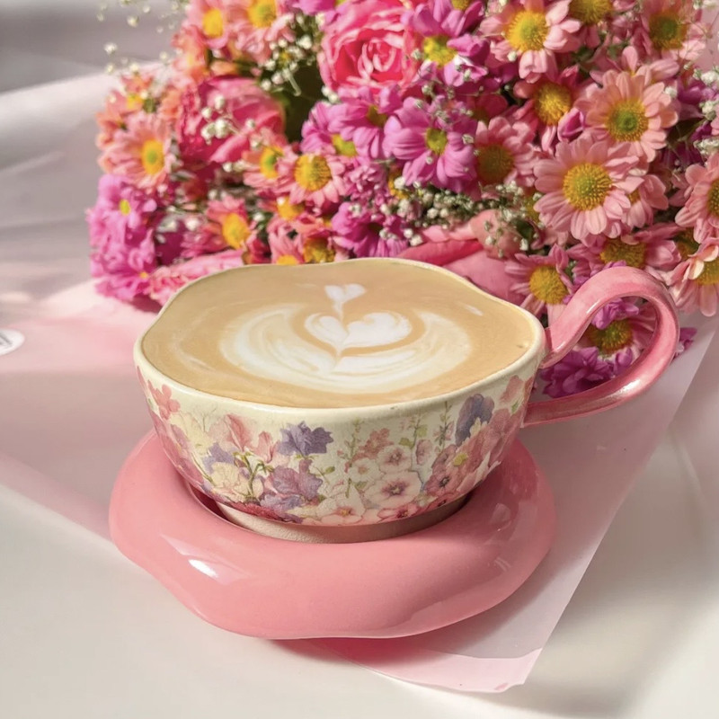 ماگ طرح گل مدل لته خوری