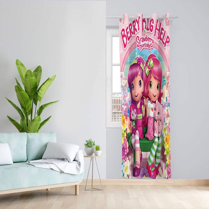 پرده مدل دختر توت فرنگی مخمل پانچی کد 4501 سایز 140x200 سانتی متر